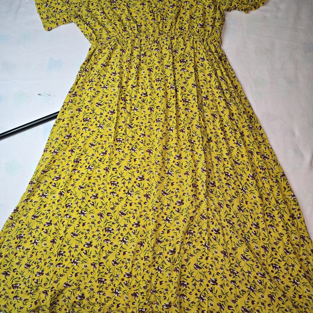Sunlit Yellow Floral Button-Front Maxi Dress - Picture 7 of 8